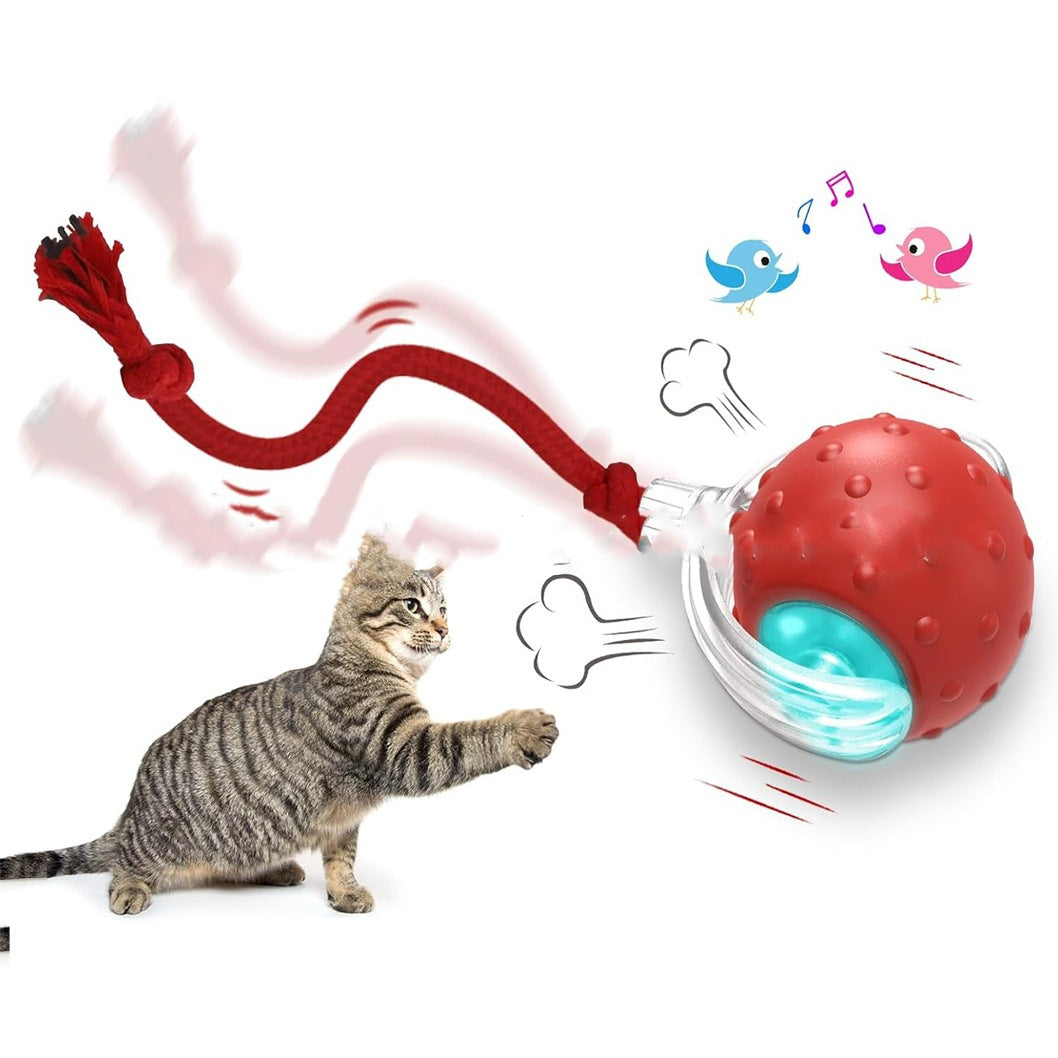 Self-Moving Cat Toy Ball — Smart Auto-Rotating with Feather Tail