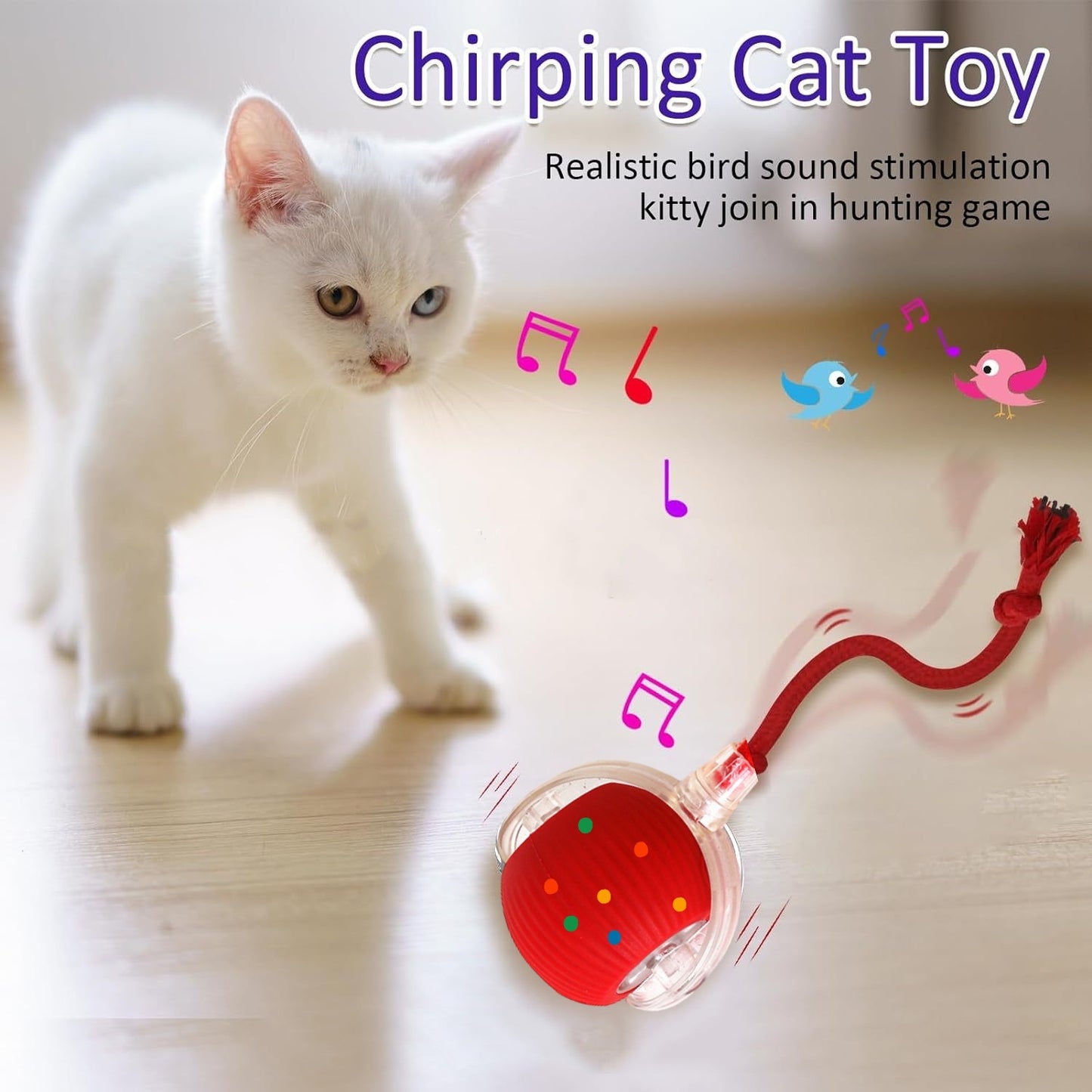 Self-Moving Cat Toy Ball — Smart Auto-Rotating with Feather Tail