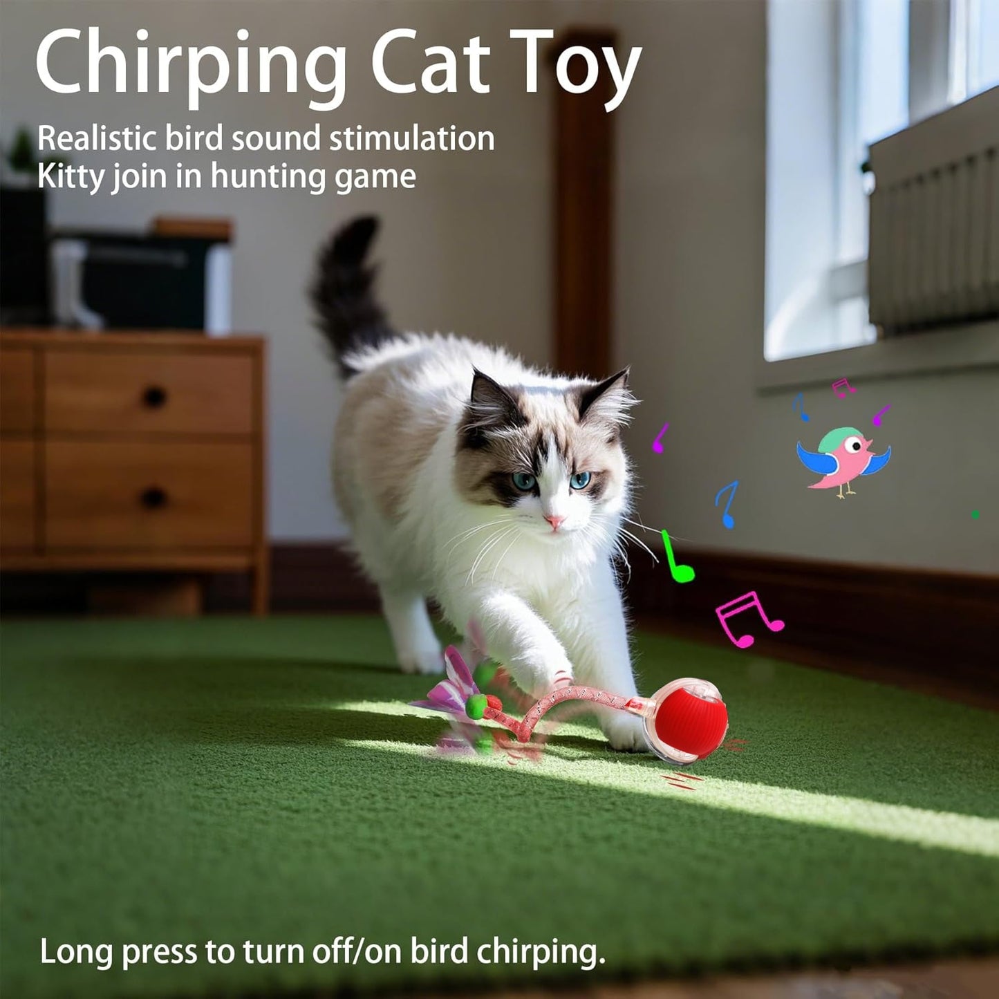 Self-Moving Cat Toy Ball — Smart Auto-Rotating with Feather Tail