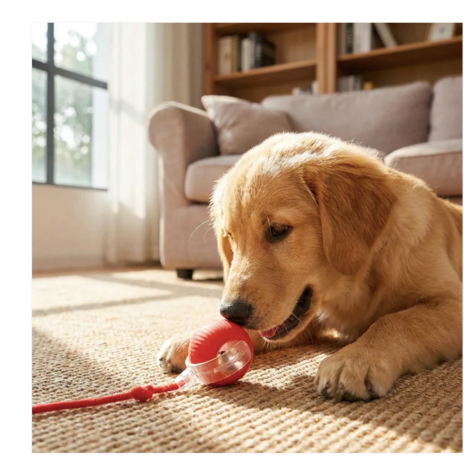 Self-Moving Dog Toy Ball — Smart Auto-Rotating with Feather Tail