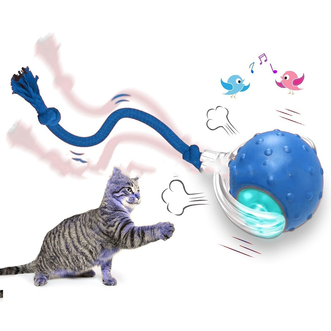 Self-Moving Cat Toy Ball — Smart Auto-Rotating with Feather Tail