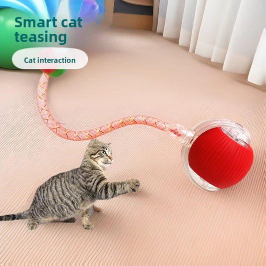 Self-Moving Cat Toy Ball — Smart Auto-Rotating with Feather Tail